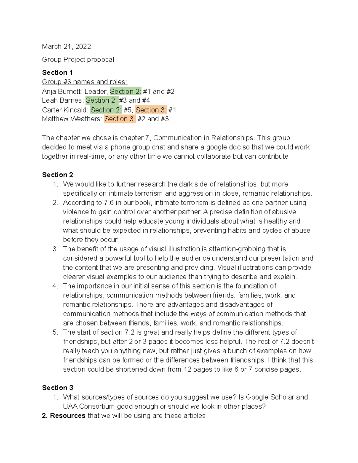 Group Proposal - March 21, 2022 Group Project proposal Section 1 Group ...