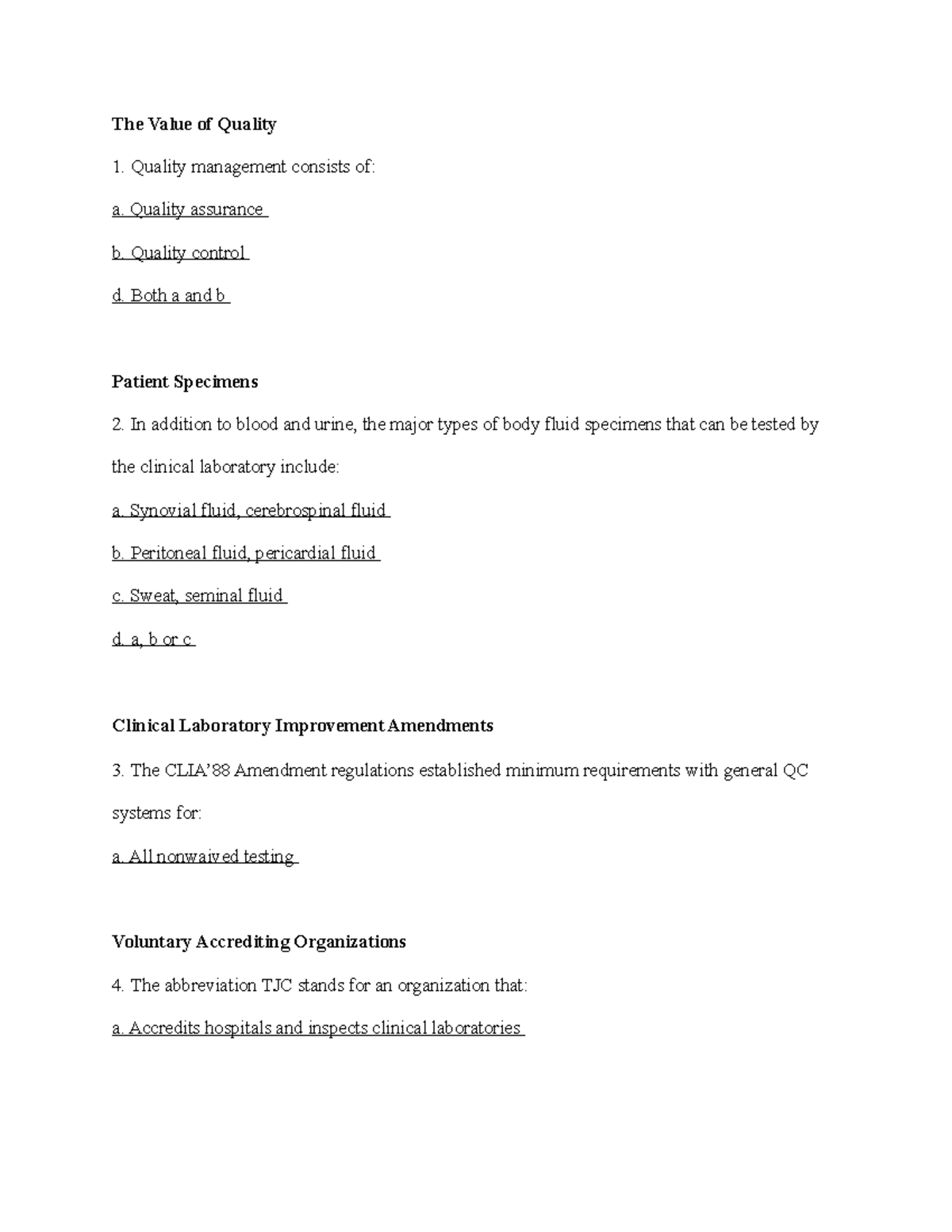 Chapter 3, Quality Assessment and Quality Control in the Clinical ...