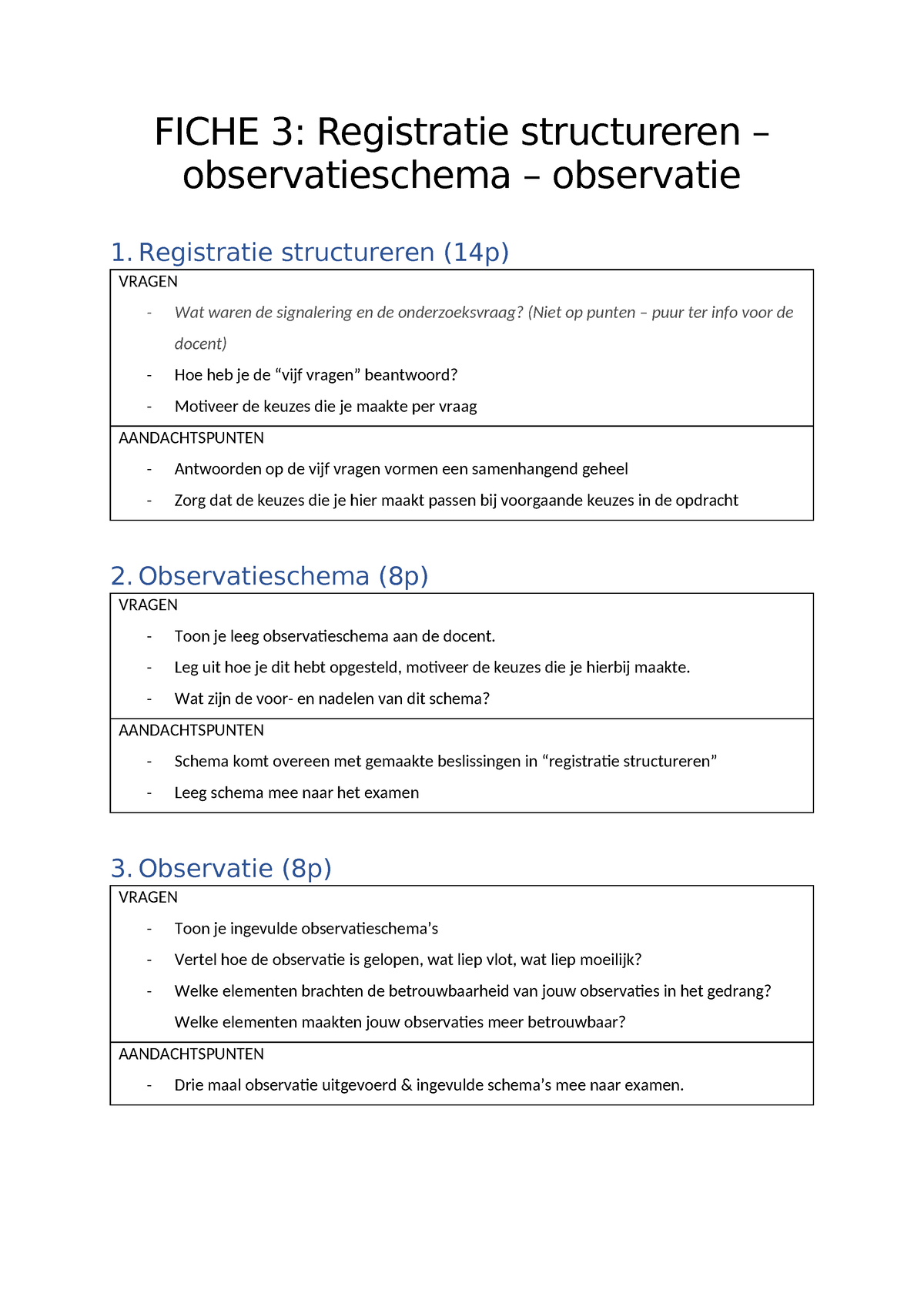 Examen Deel 2 - Fiche 3 Leho - FICHE 3: Registratie Structureren ...