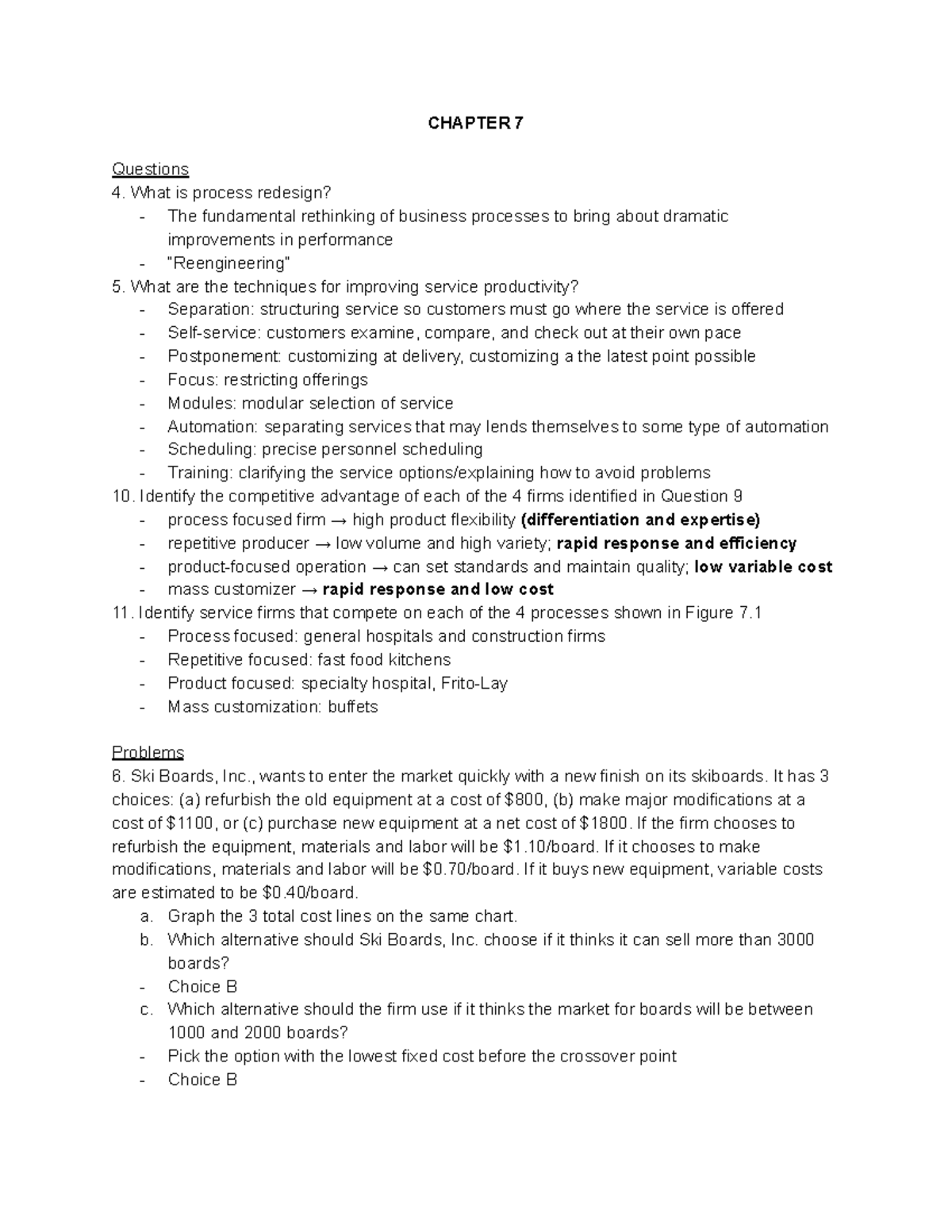 Chapter 7 Homework Questions, Problems, Practice Quiz, & Quiz - CHAPTER ...