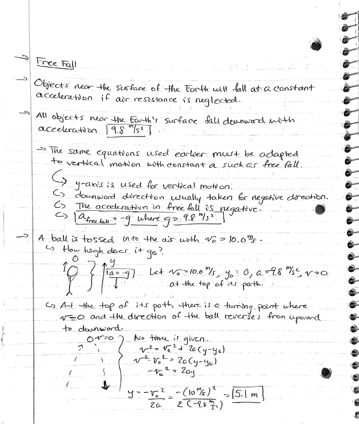 Physics I - Free Fall (1D) - PHYS.1410 - Studocu