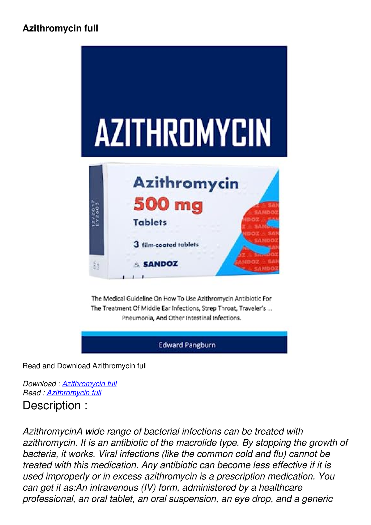 PDF Azithromycin Full - Azithromycin Full Read And Download ...