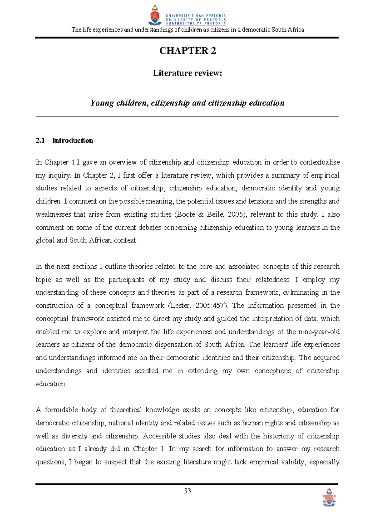 02chapter 2 - notes - CHAPTER 2 Literature review: Young children ...