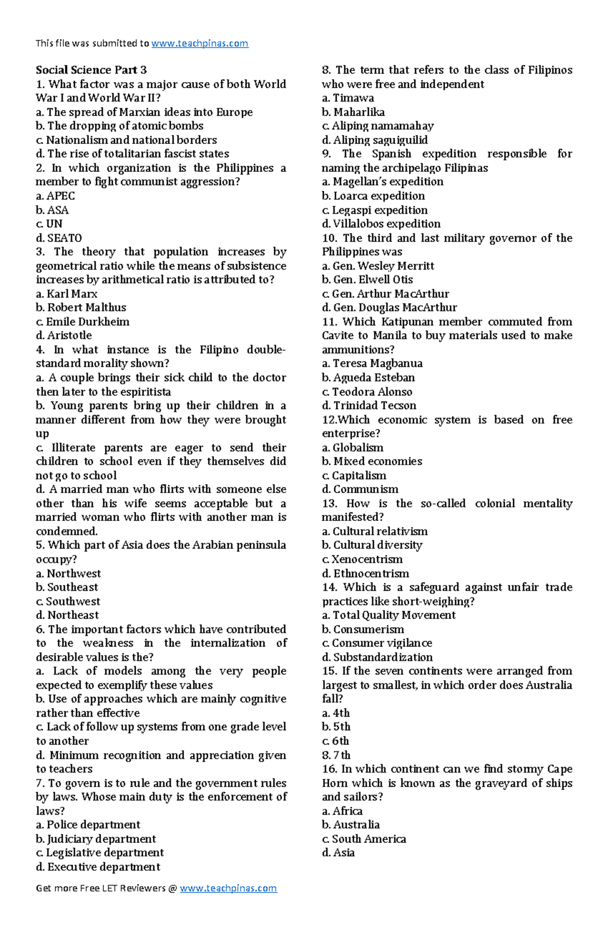 Part 3 Social Science www - This file was submitted to teachpinas Get ...