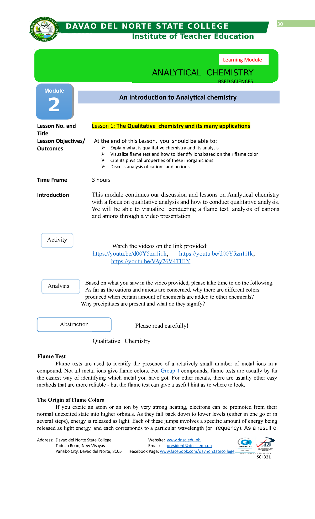 Module 2- Lessons 1 And 2 - ] Lesson No. And Title Lesson 1 : The ...