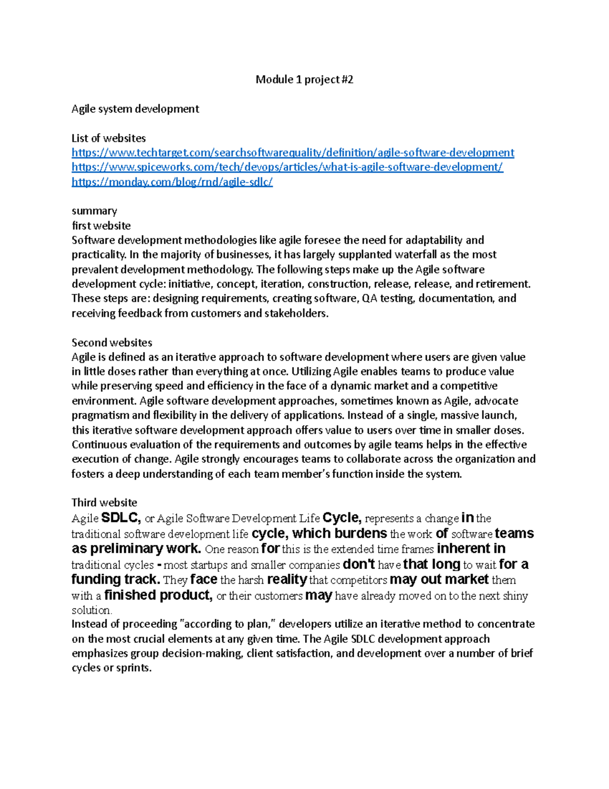 Module 1 project - none - Module 1 project # Agile system development ...
