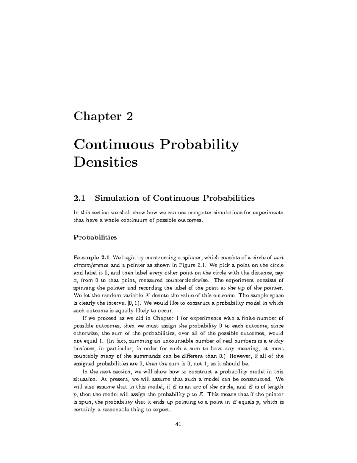 Introduction to probability - Chapter 2 Continuous Probability ...
