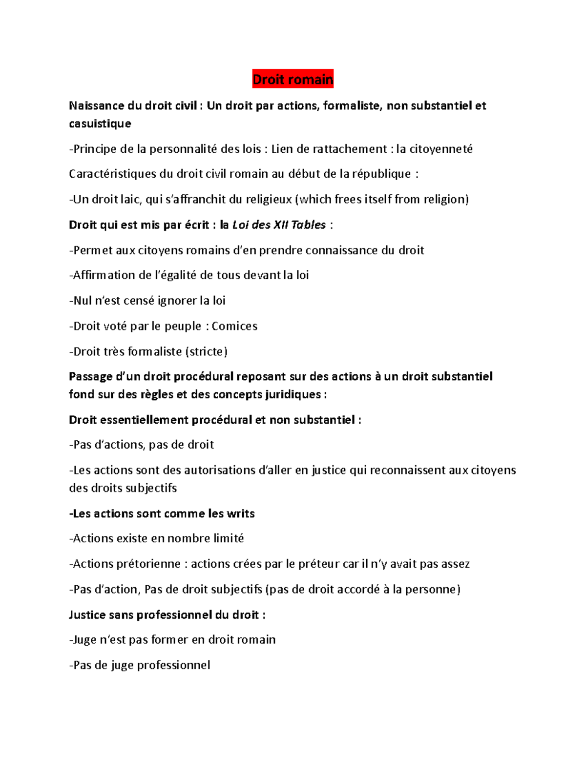 Résumé Paradelle fondements - Droit romain Naissance du droit civil ...
