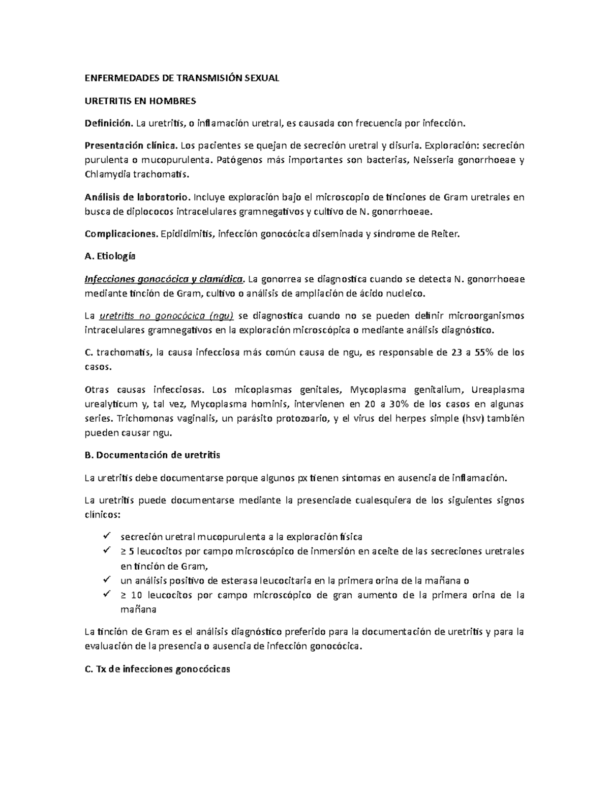 medios de diagnostico uretritis