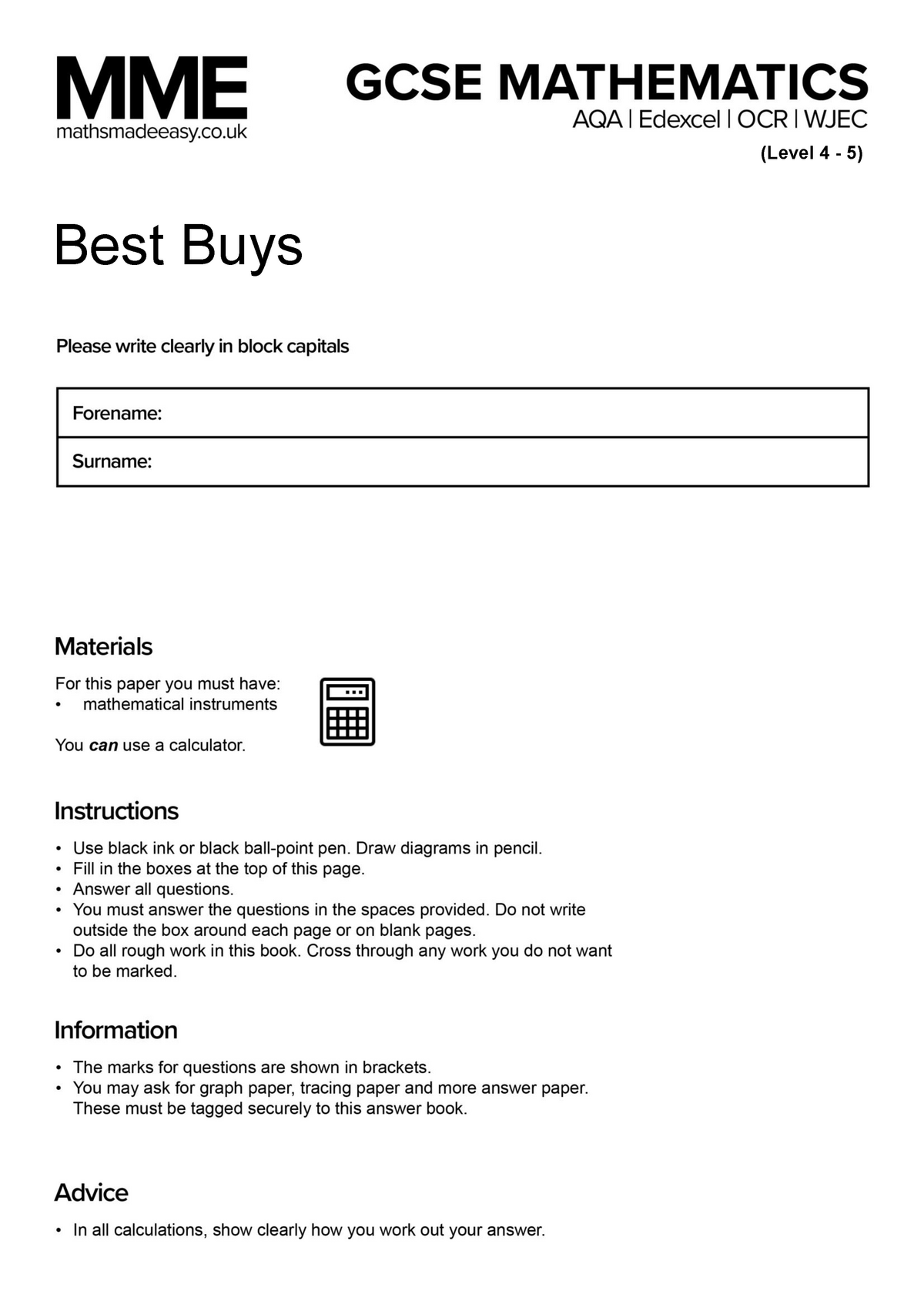 Best Buys Questions MME - Best Buys (Level 4 -5) Answer All Questions ...