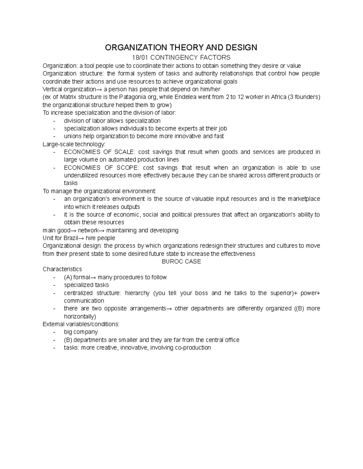 OTD first module - Notes from class and used for the exam ...