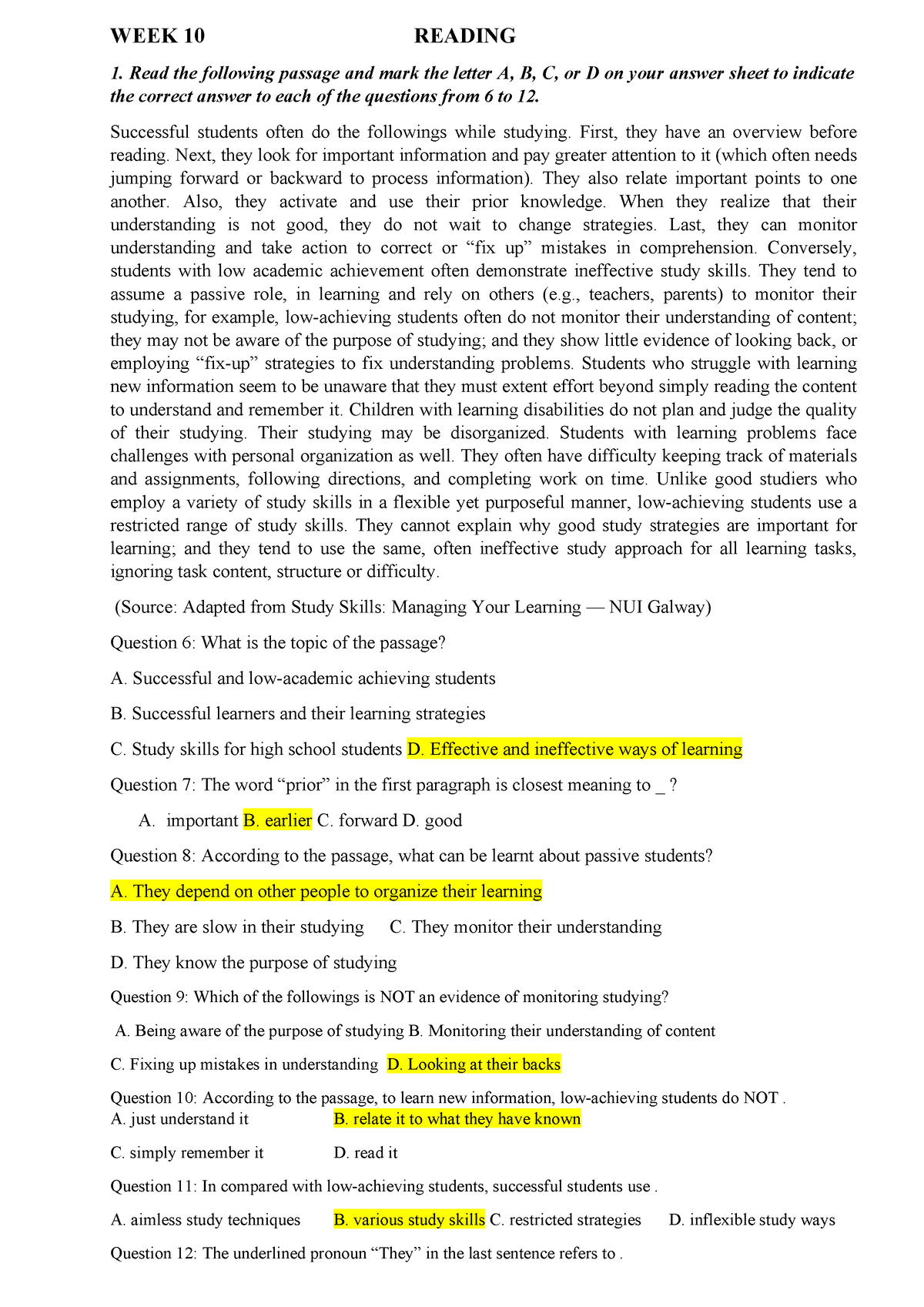 Successful Students Often Do the Followings: Bí Quyết Thành Công Trong Học Tập