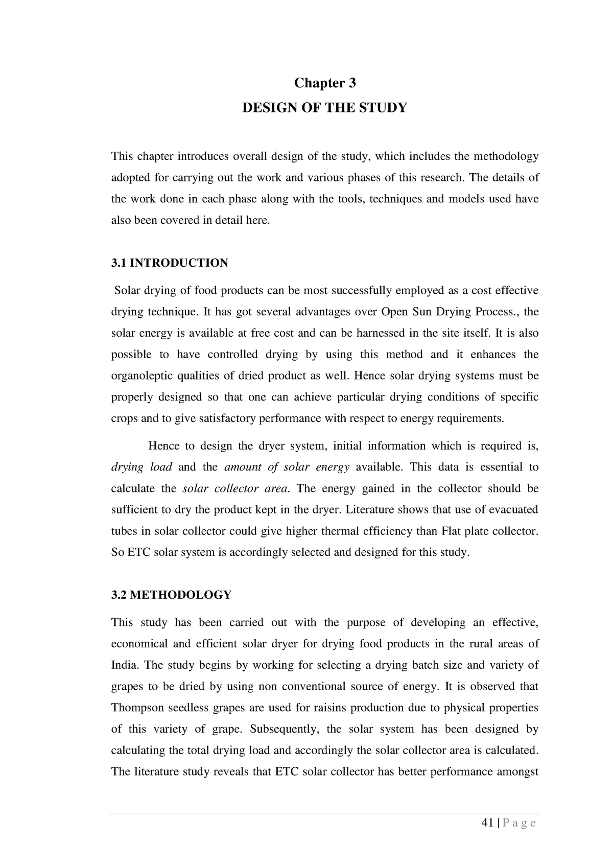 design of a solar dryer for fruits and - Chapter 3 DESIGN OF THE STUDY ...