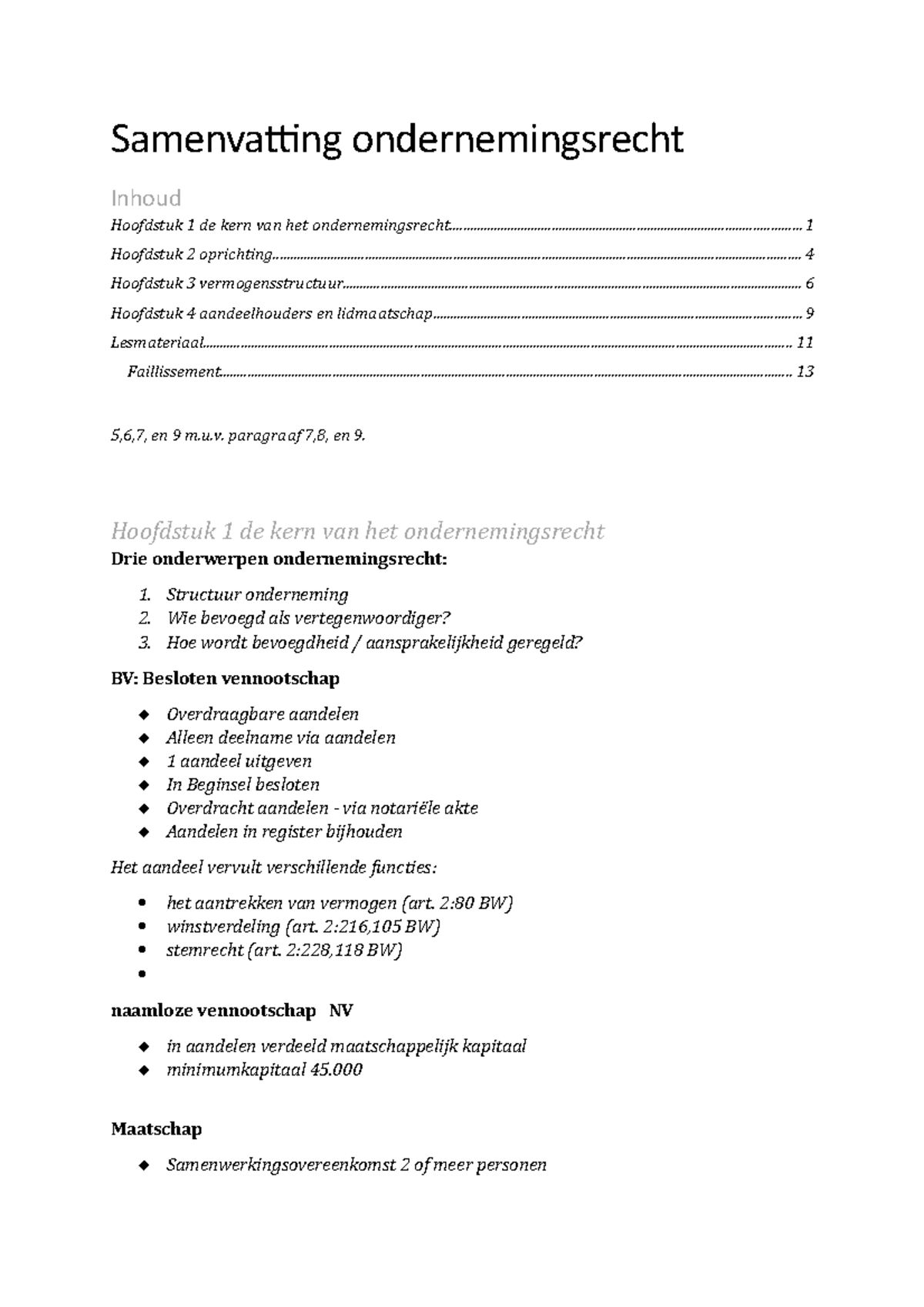 Samenvatting Ondernemingsrecht - Samenvatting Ondernemingsrecht Inhoud ...