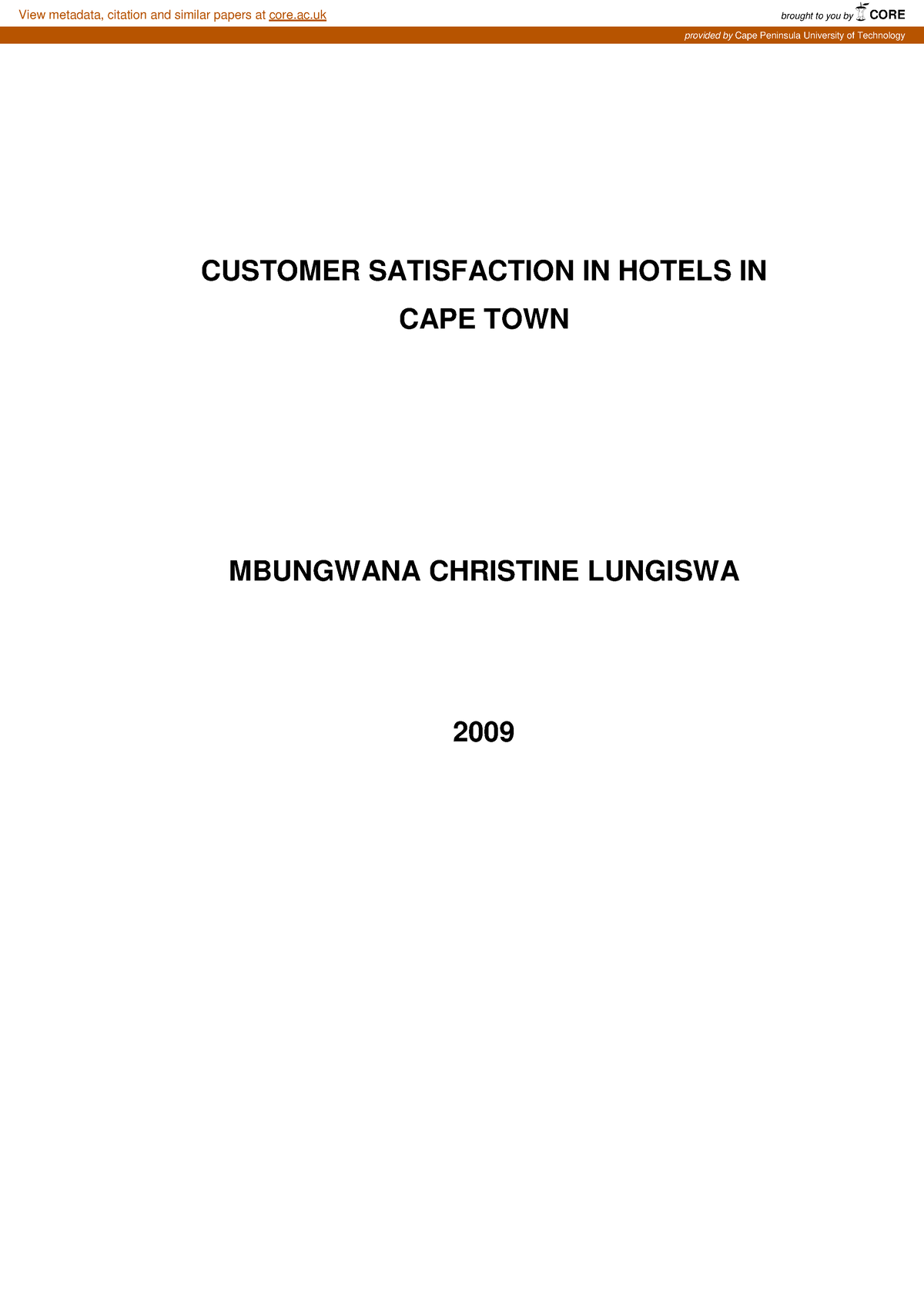 research proposal on customer satisfaction in hotels