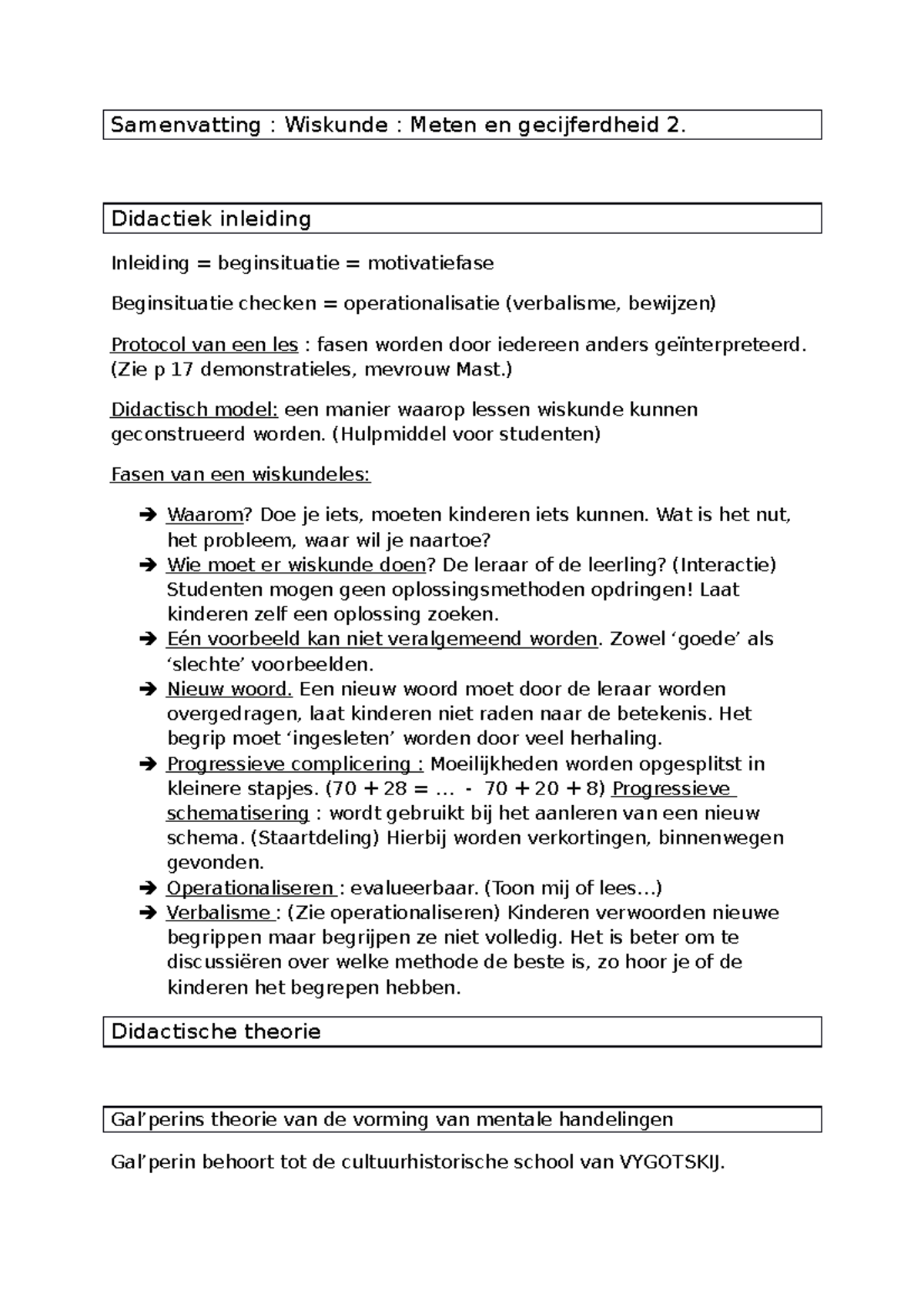 Samenvatting Wiskunde (Sem. 2) - Samenvatting : Wiskunde : Meten En ...