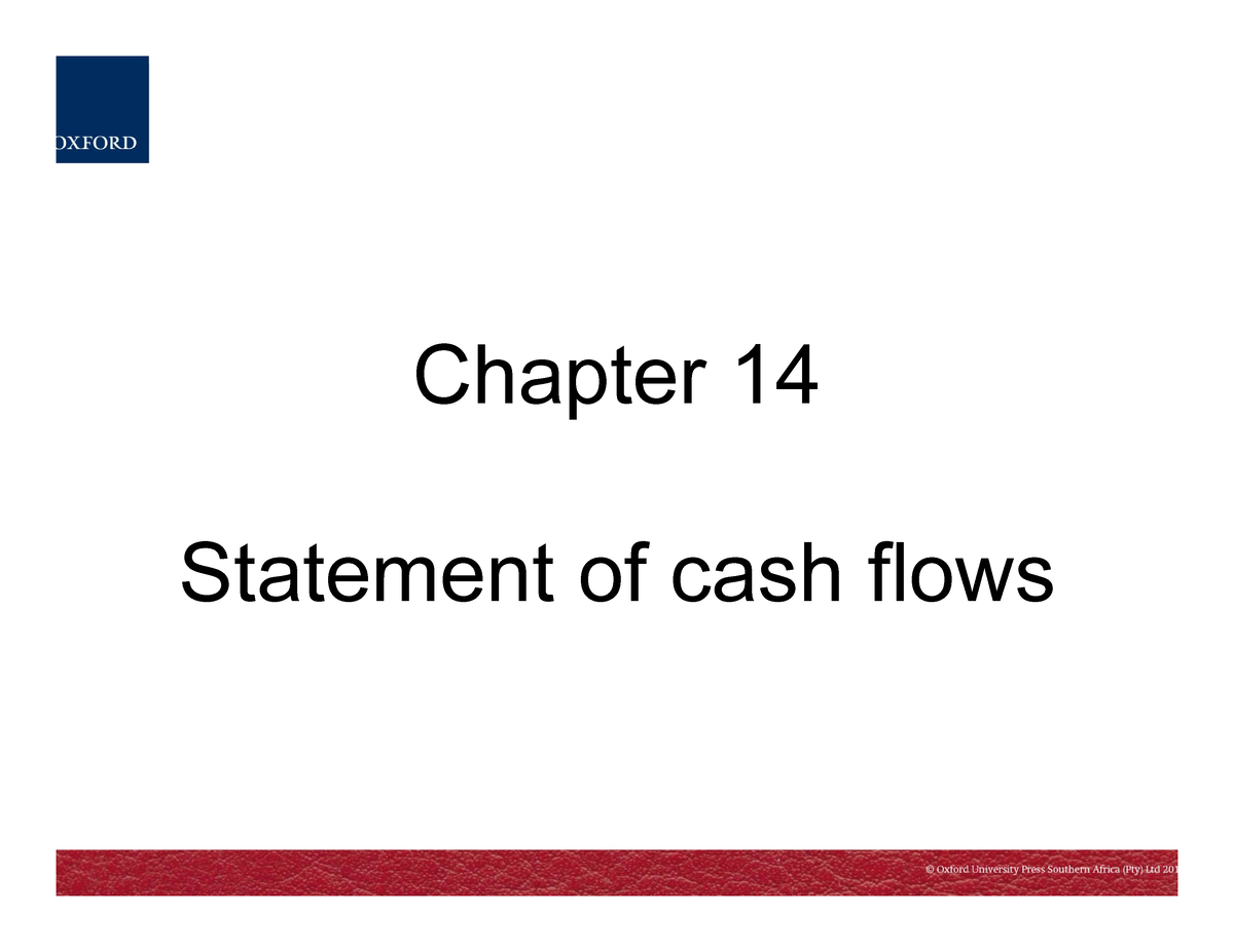 Statement Of Cash Flow Slides Chapter 14 Statement Of Cash Flows Learning Objectives