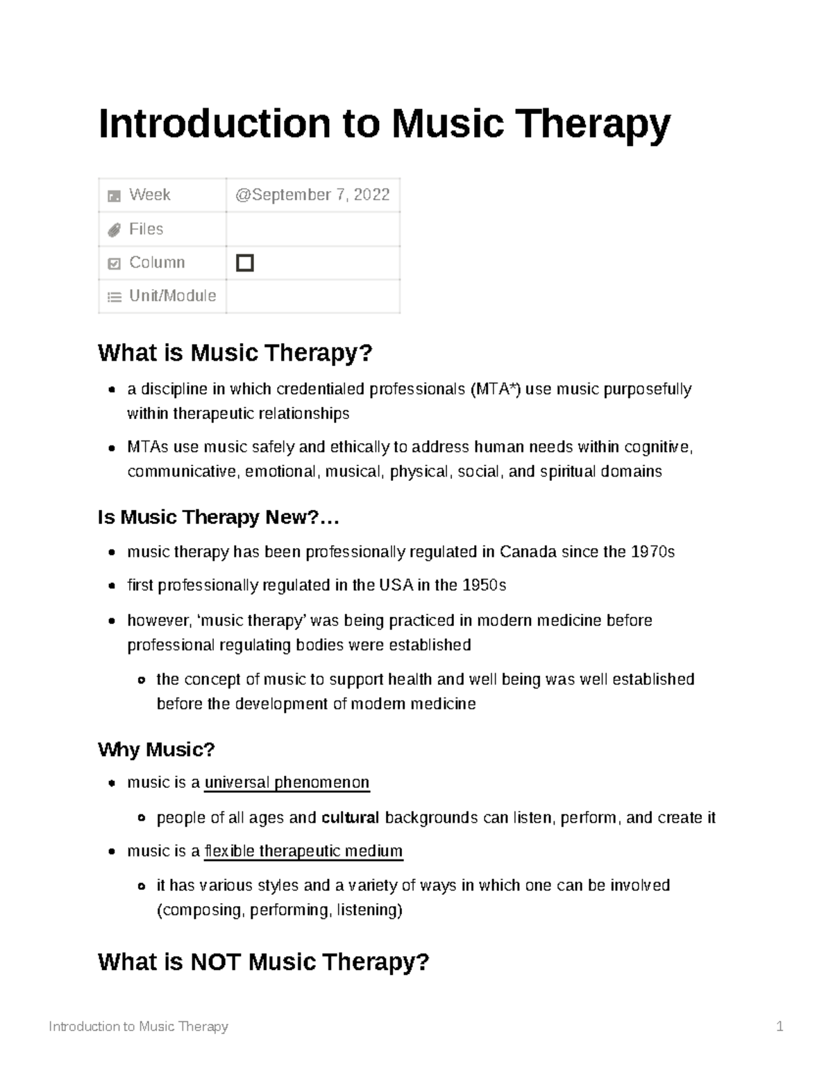 music therapy essay outline