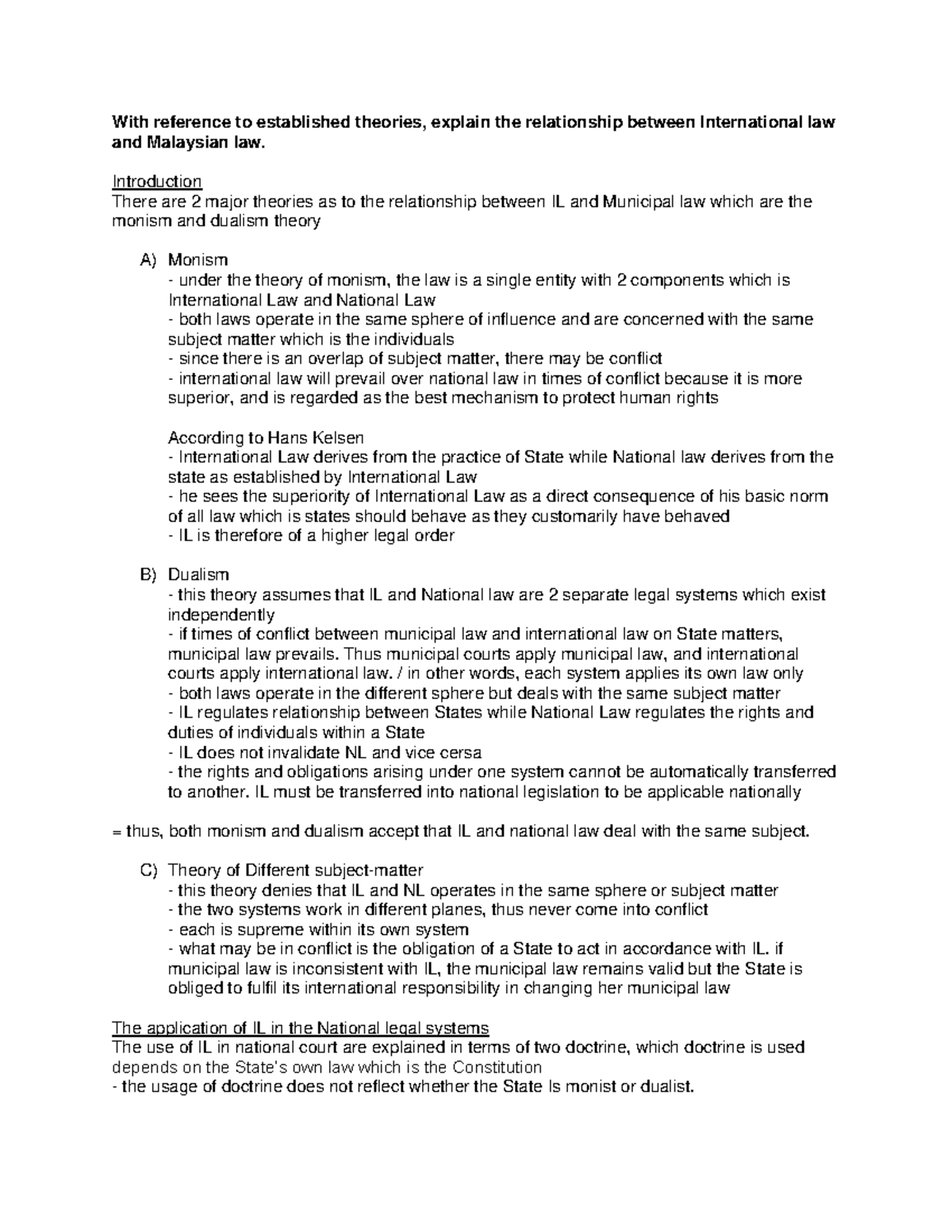 Public International Law Tutorial 2 - With Reference To Established ...