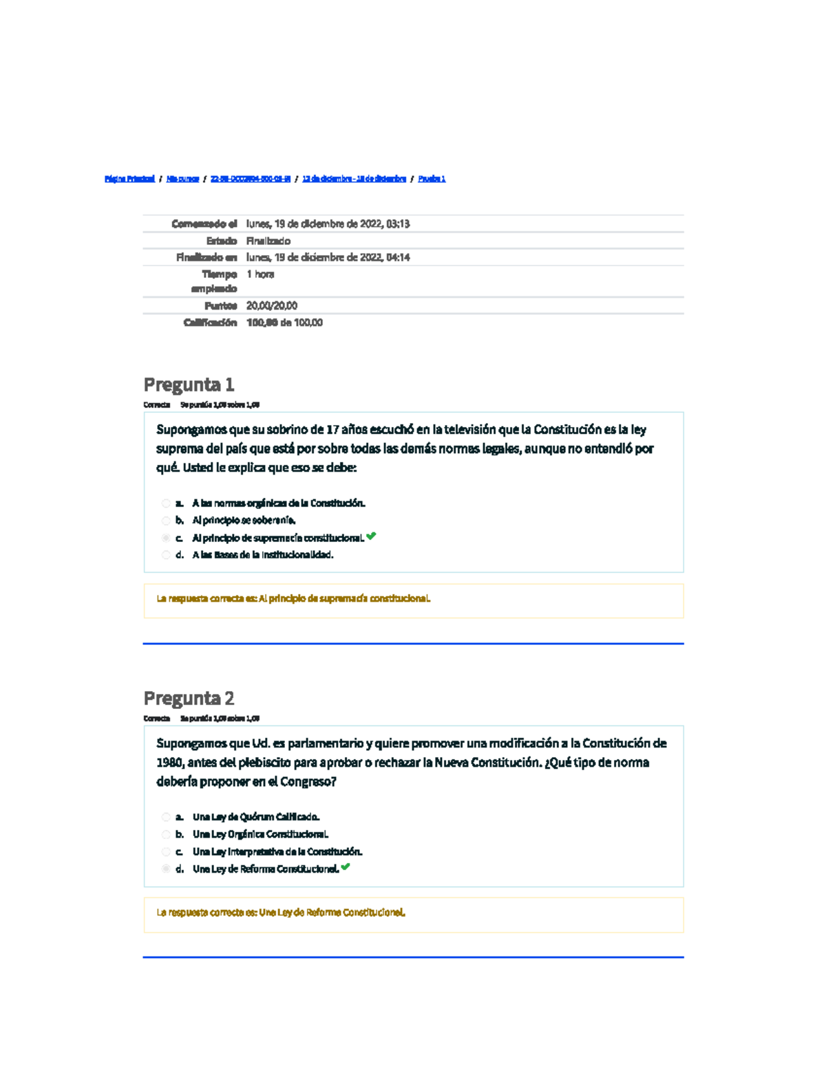 Prueba n°1 Derecho Constitucional 2 - Studocu