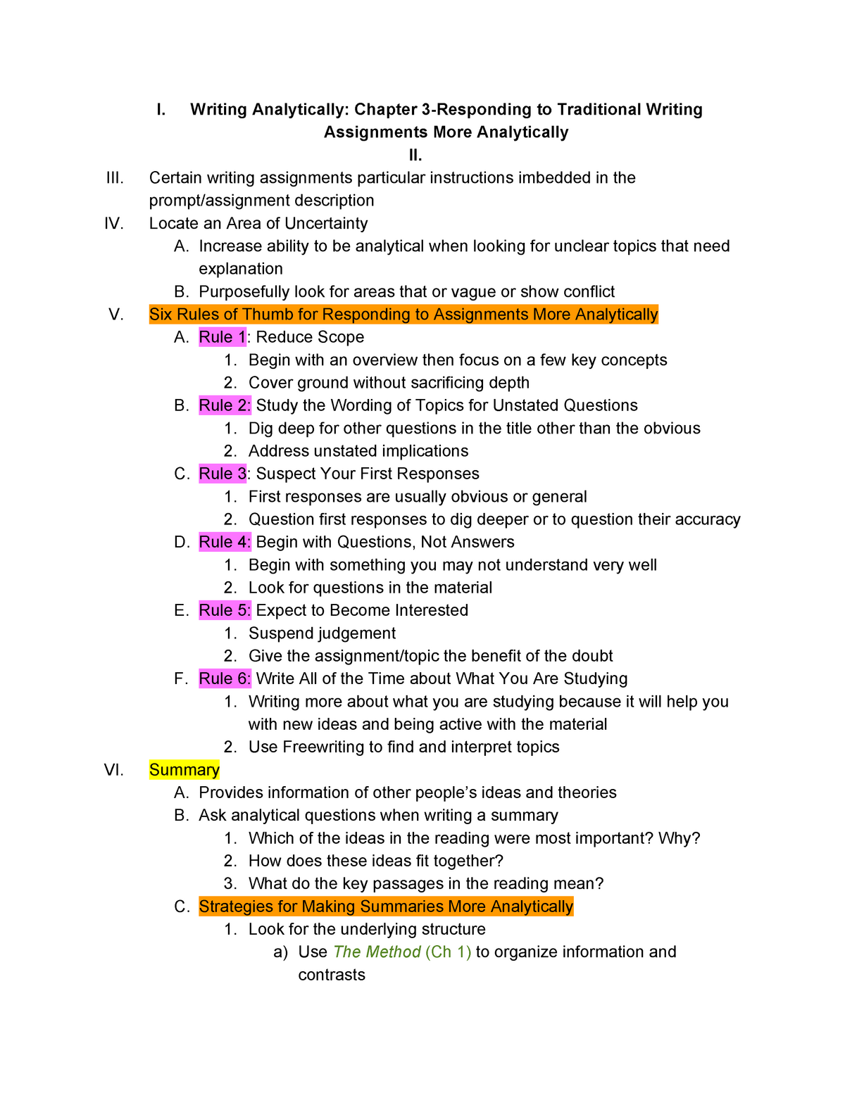 Writing Analytically - Chapter 5 Notes - Writing Analytically
