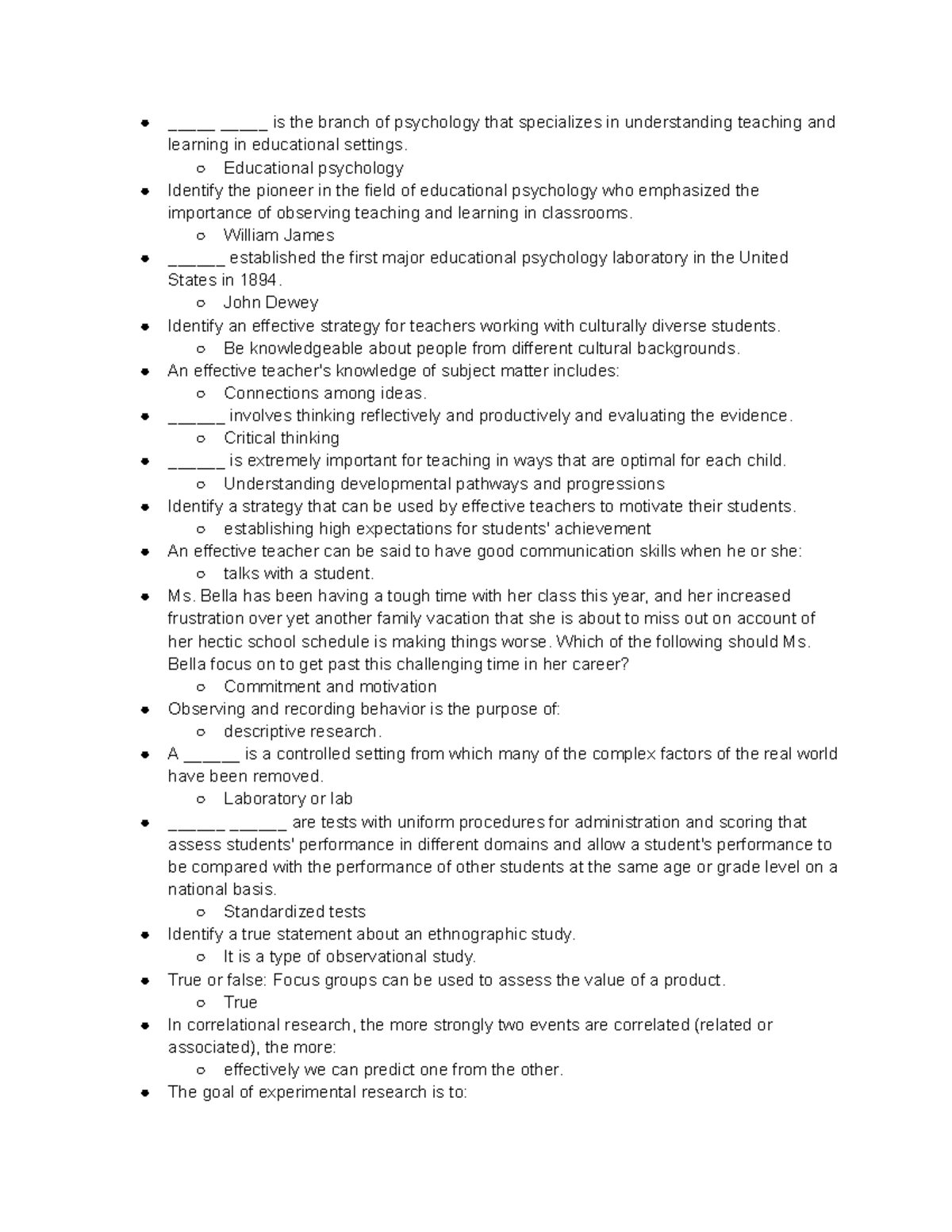 Chapter 1 Quiz - Professor Diana Aria, McGraw Connect Hill Book ...