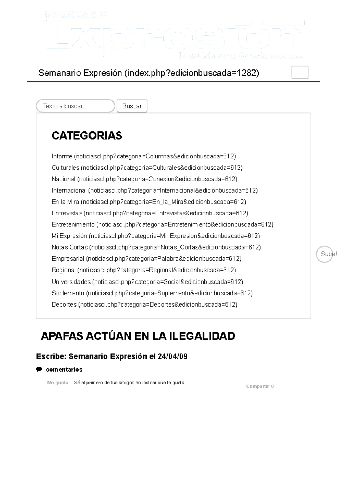 B Apafas Actúan EN LA Ilegalidad B - Semanario Expresión (index ...