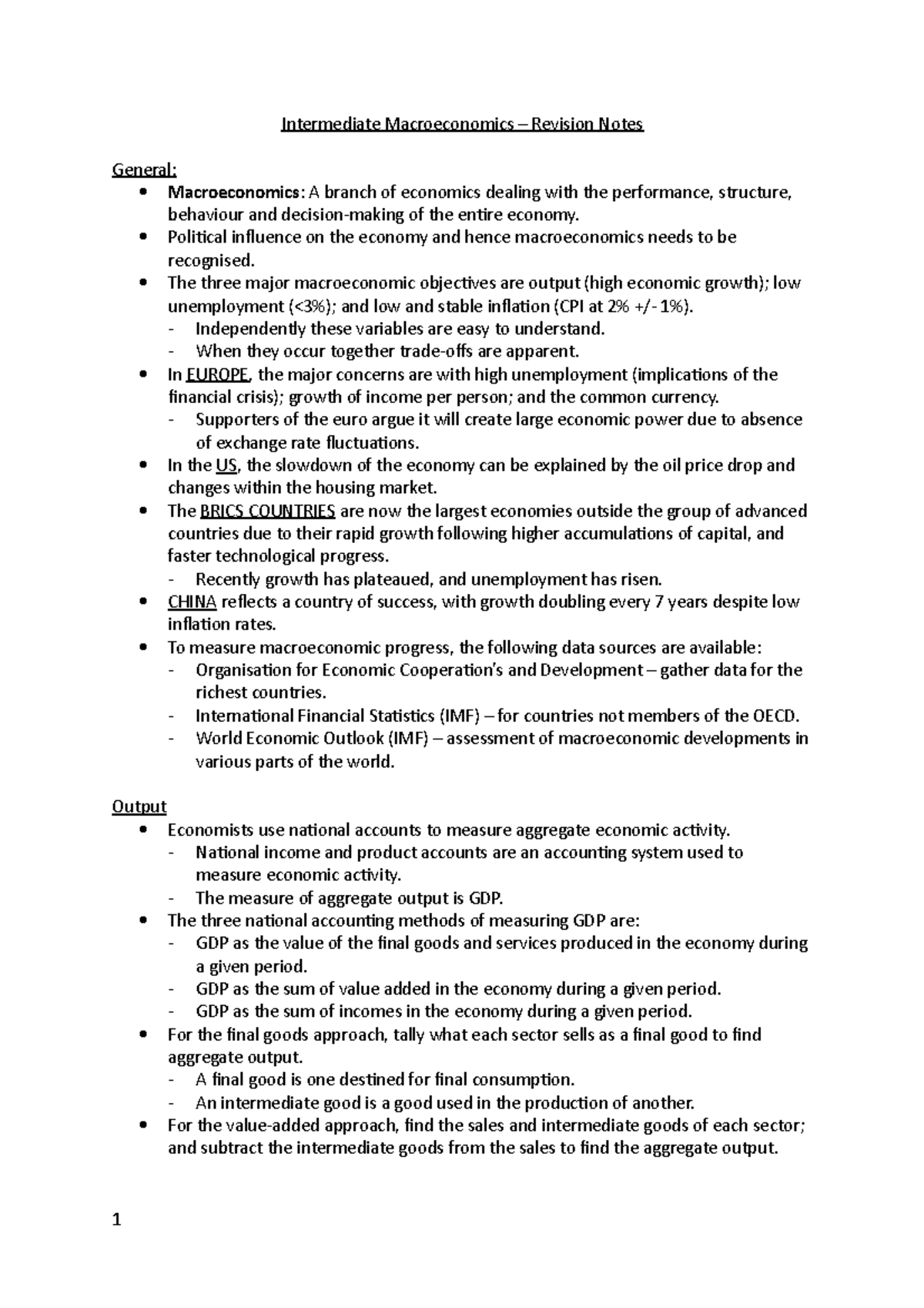 Intermediate Macroeconomics Notes - Intermediate Macroeconomics ...