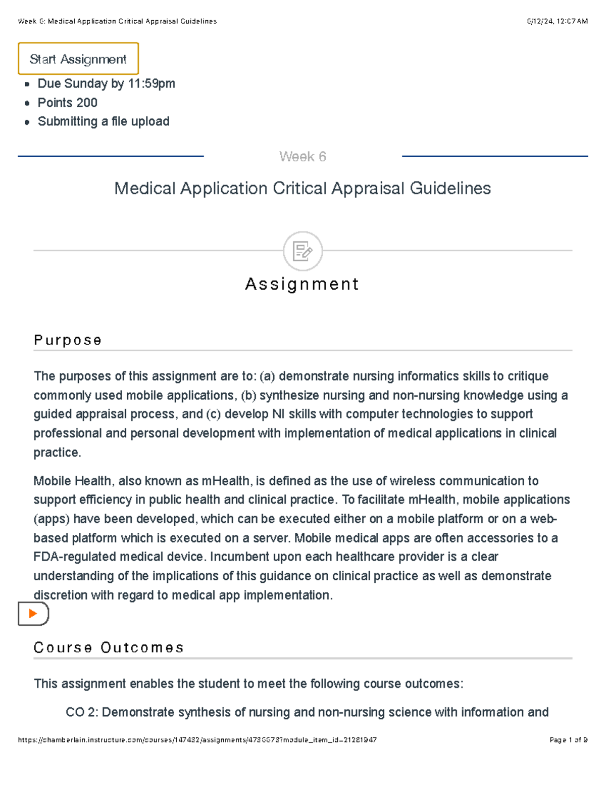 Week 6 Medical Application Critical Appraisal Guidelines Due Sunday