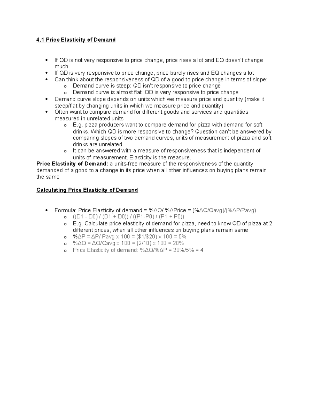 Chapter 4.1 Price Elasticity of Demand - 4 Price Elasticity of Demand ...