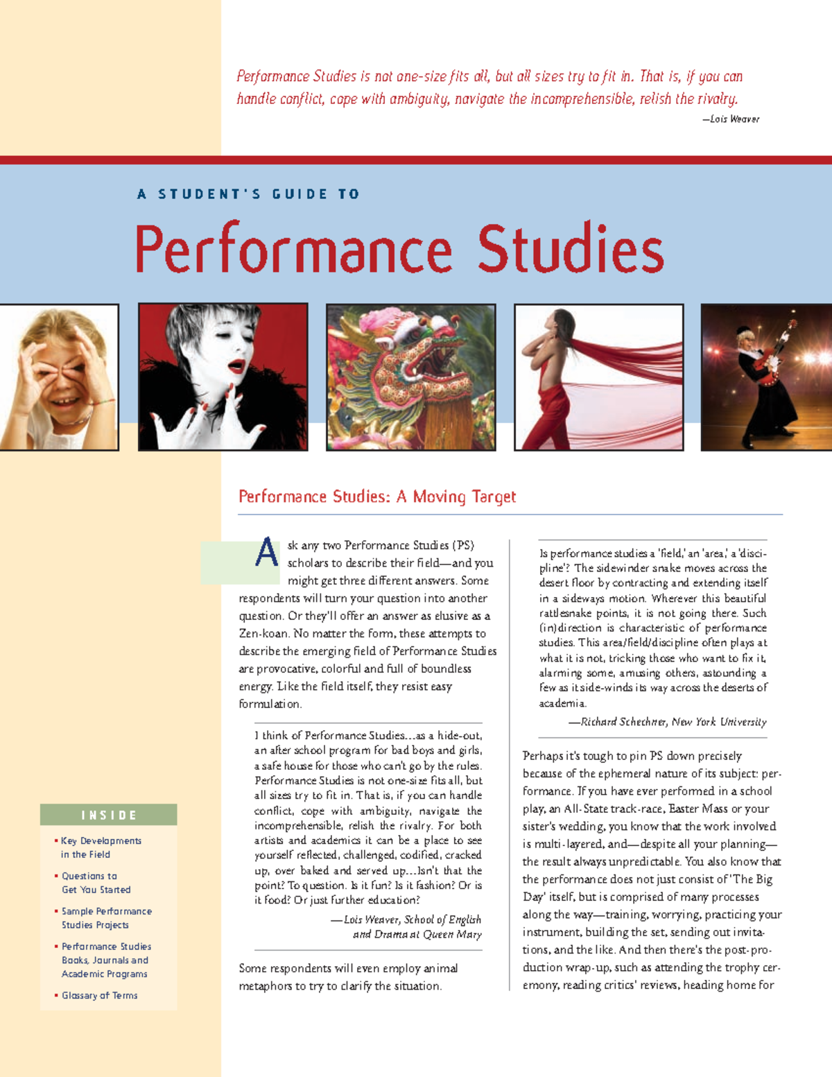 A Student's Guide to Performance Studies PDF - 5DR005 - WLV - Studocu