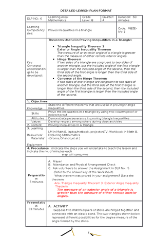 ARTS 10 - DLP MAPEH 7 - DETAILED LESSON PLAN FORMAT DLP No.: 7 Learning ...