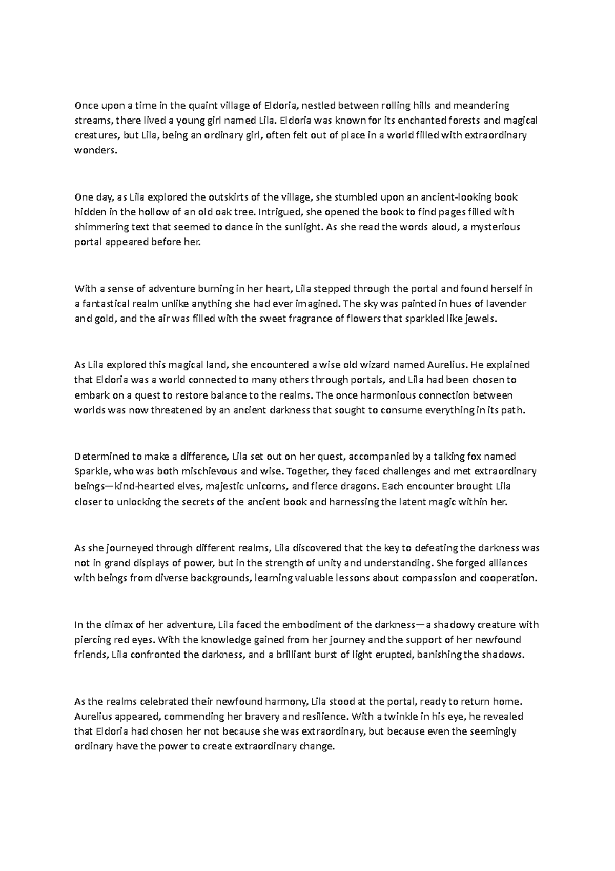 Random story - for notes - Once upon a time in the quaint village of ...