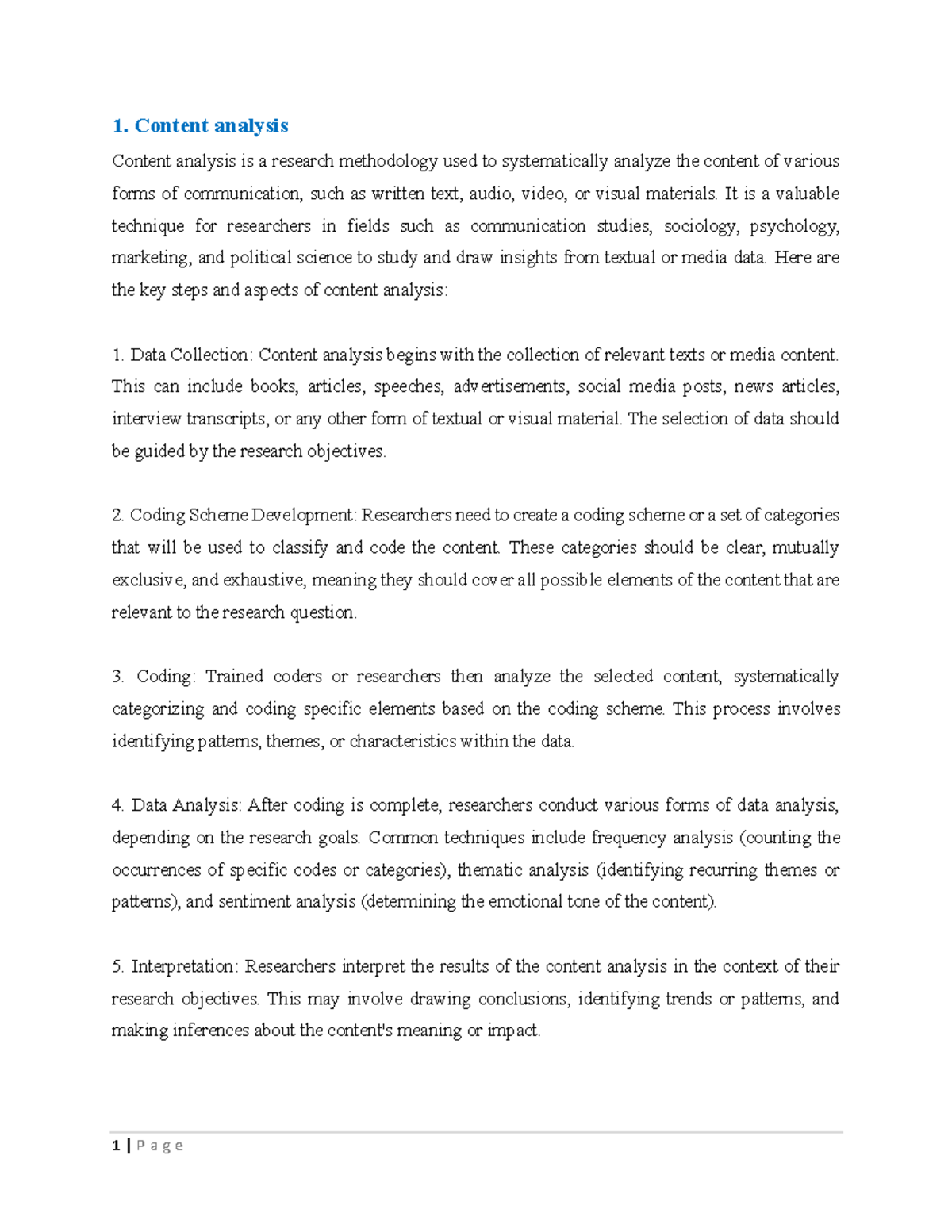 Najrul Sir, Assignment( Myself) - 1. Content analysis Content analysis ...