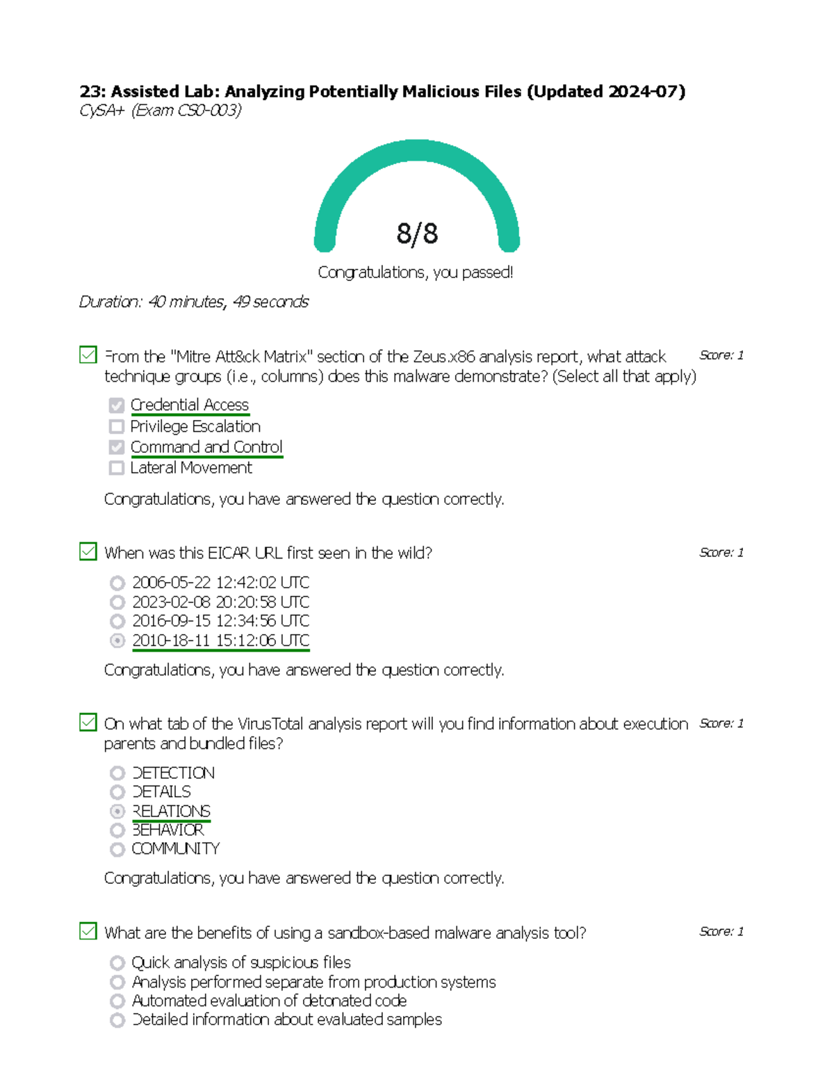 23 Analyzing Potentially Malicious Files Columns Does This Malware