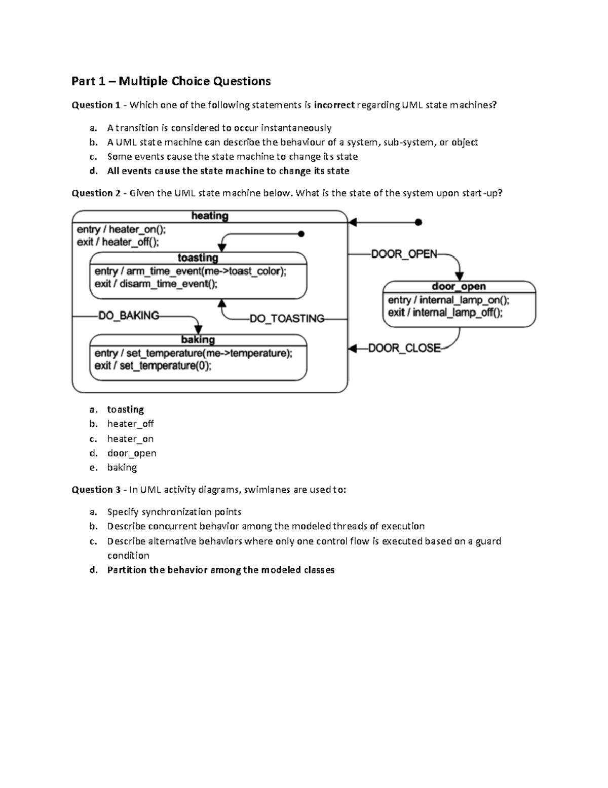 MCQ Solution - MCQ - Part 1 – Multiple Choice Questions Question 1 ...