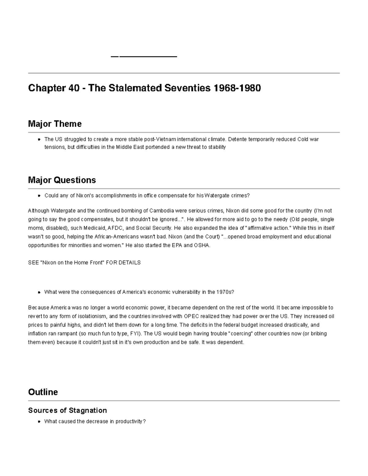 Chapter 40 - The Stalemated Seventies 1968-1980 - Chapter 40 - The ...