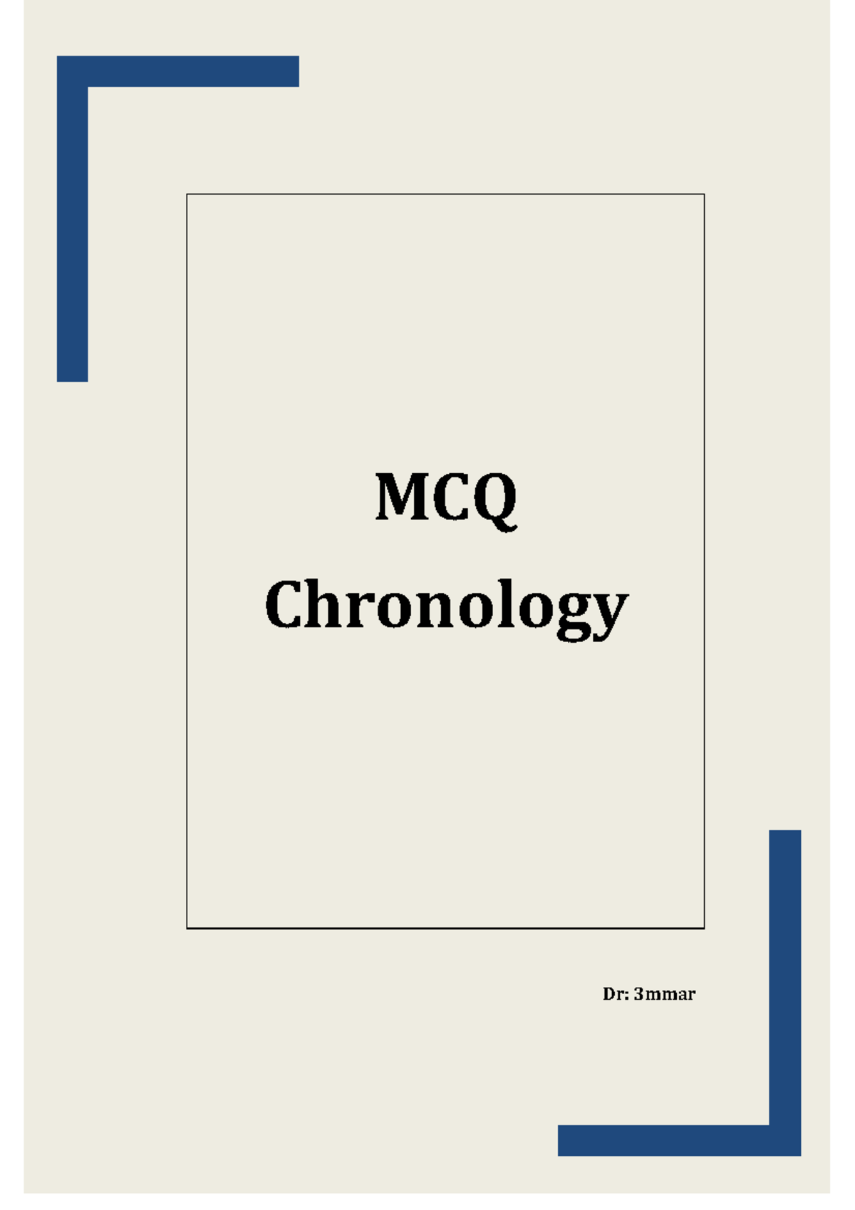 Mc Q Chronology - Dental Anatomy - MCQ Chronology Dr: 3mmar MCQ ...