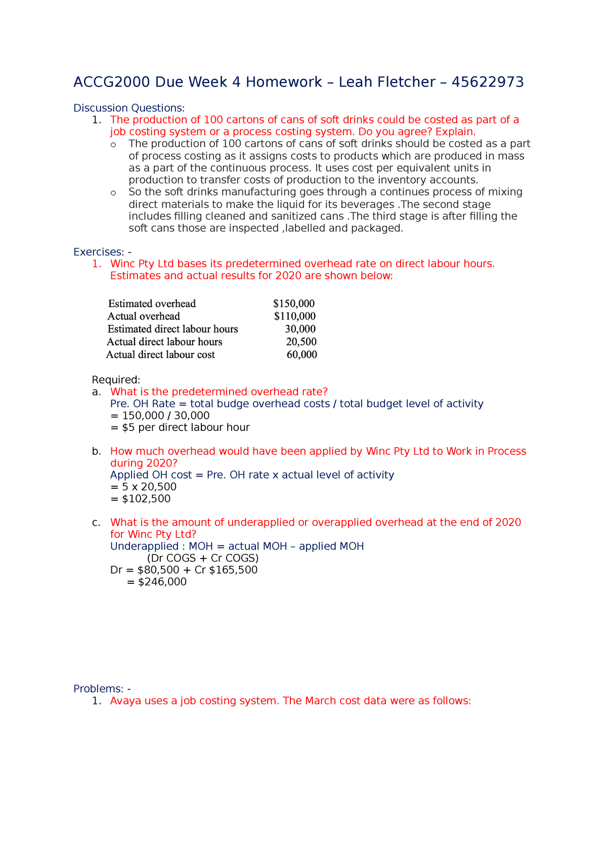 accounting 105 week 4 homework