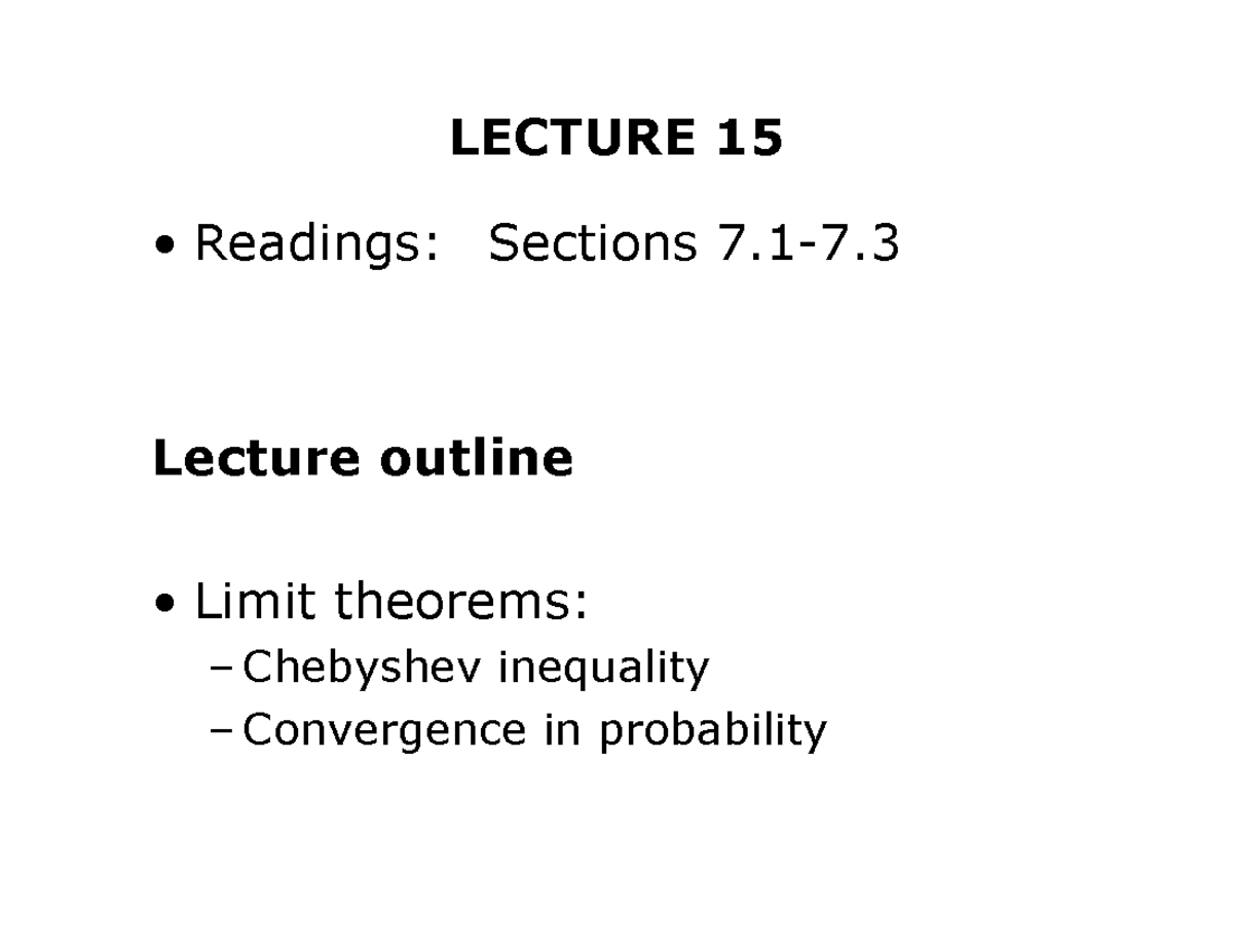 Weak Law of Large Numbers  Brief Guide to Weak Law of Large Number