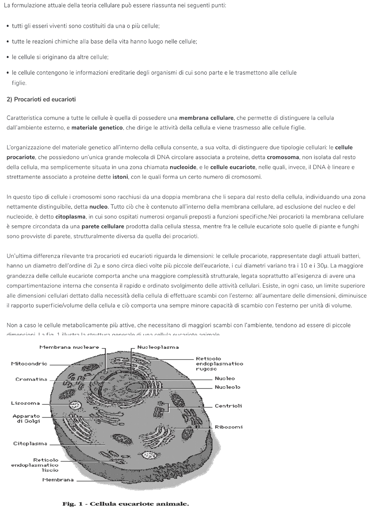 La Struttura Della Cellula - Biologia - Studocu