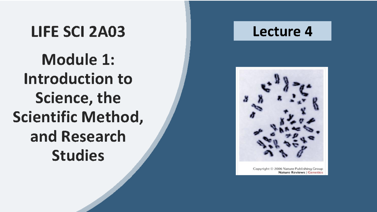 Lifesci 2A03 - Week 3 - Intro to research methods - LIFE SCI 2A Module ...