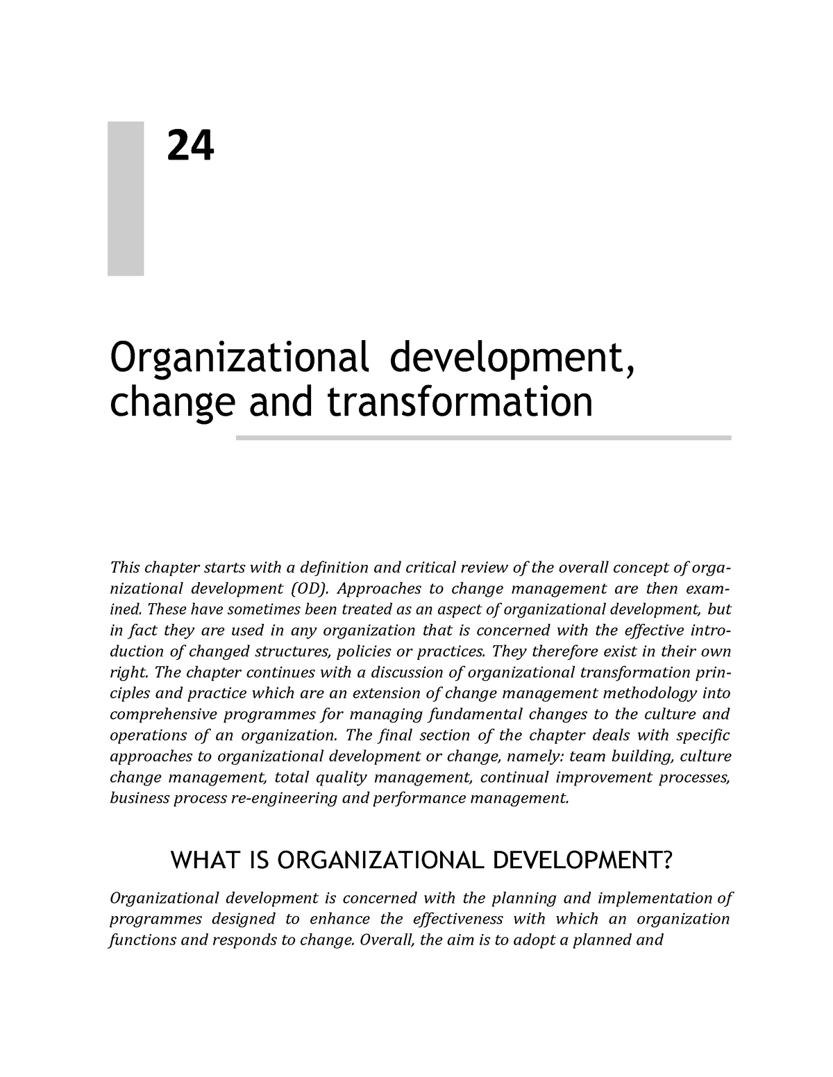 phd organizational development and change