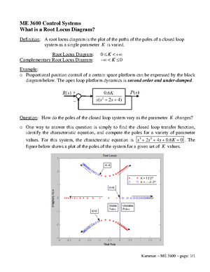 Me360whatis Root Locus Diagram Me 3600 Control Systems