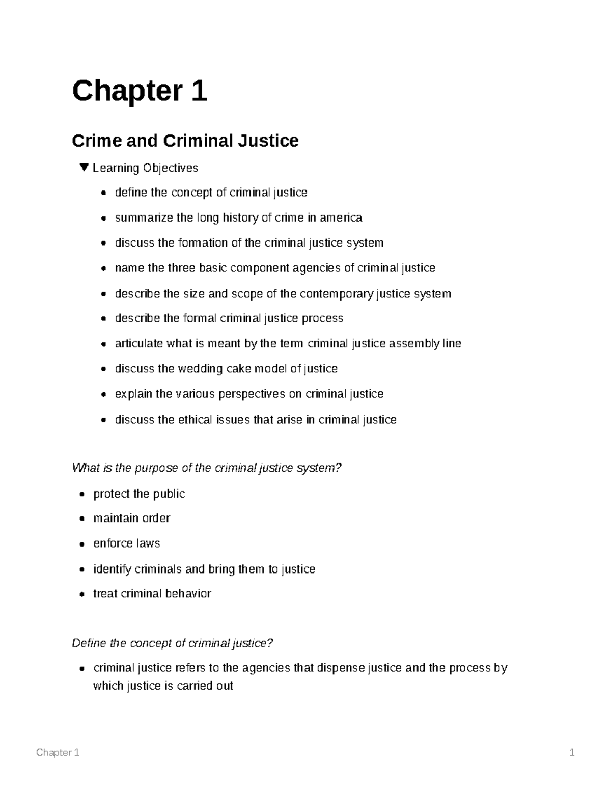 Chapter 1 Powerpoint Notes - Chapter 1 Crime And Criminal Justice ...