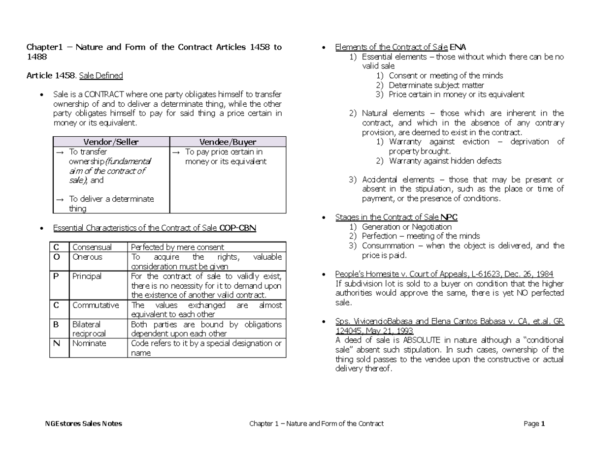 Chapter 1 Nature And Form Of The Contract Chapter1 Nature And Form Of The Contract Articles Chapter 1 Nature And Form Of The Contract Chapter1 Nature And Form Of The Contract Articles