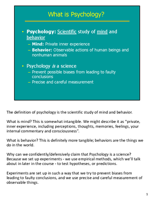 Methods in Psychology class notes - Methods in Psychology Scientific ...