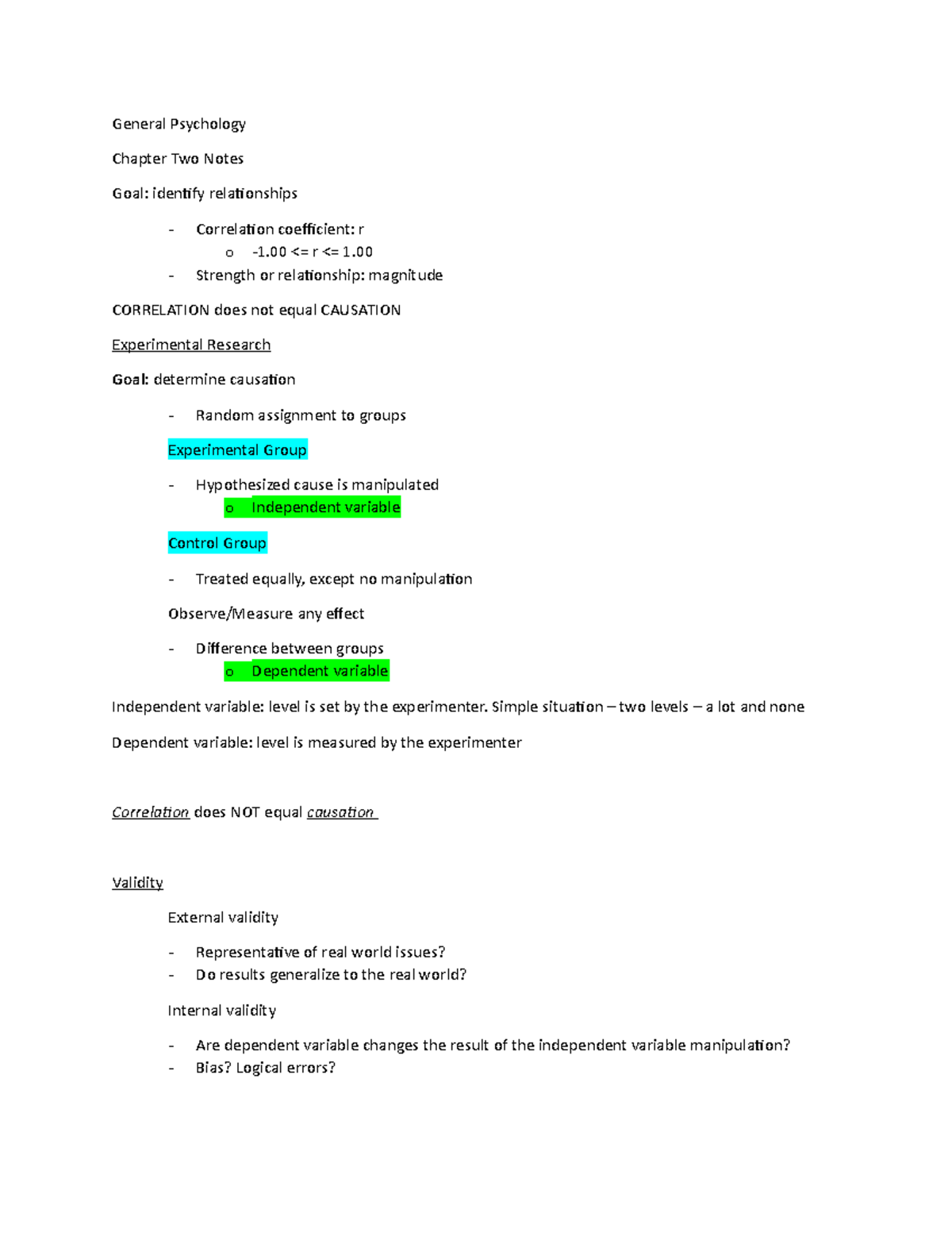 Gen psych notes - Brad Brubaker - General Psychology Chapter Two Notes ...