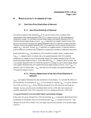 6 PRICE ELASTICITY OF DEMAND BY FUEL - 1 Own-Price Elasticity of Demand ...