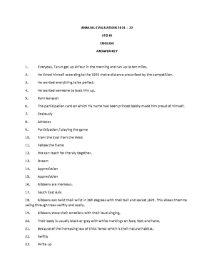 Kerala Class 9 Annual Exam 2022 Answer Key - Malayalam (Adisthana ...